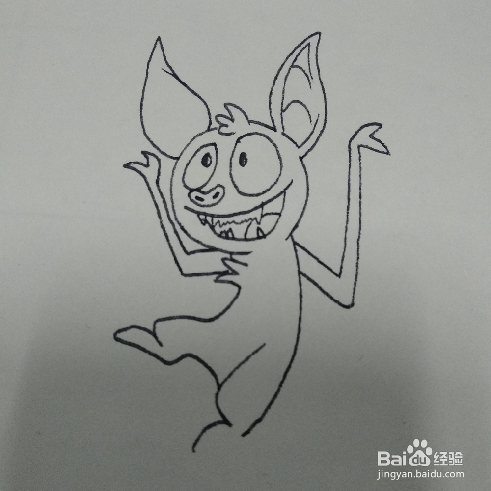 怎么画一只调皮可爱的小蝙蝠卡通儿童简笔画