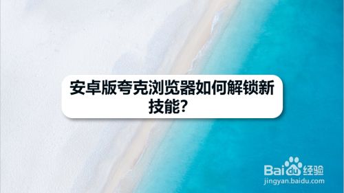 安卓版夸克浏览器如何解锁新技能