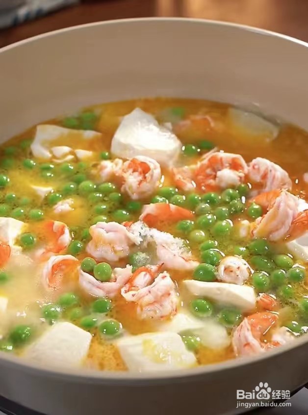 虾仁烩豆腐的做法