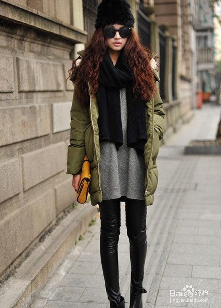 韩版大外套+打底裤 显瘦一秒速搭