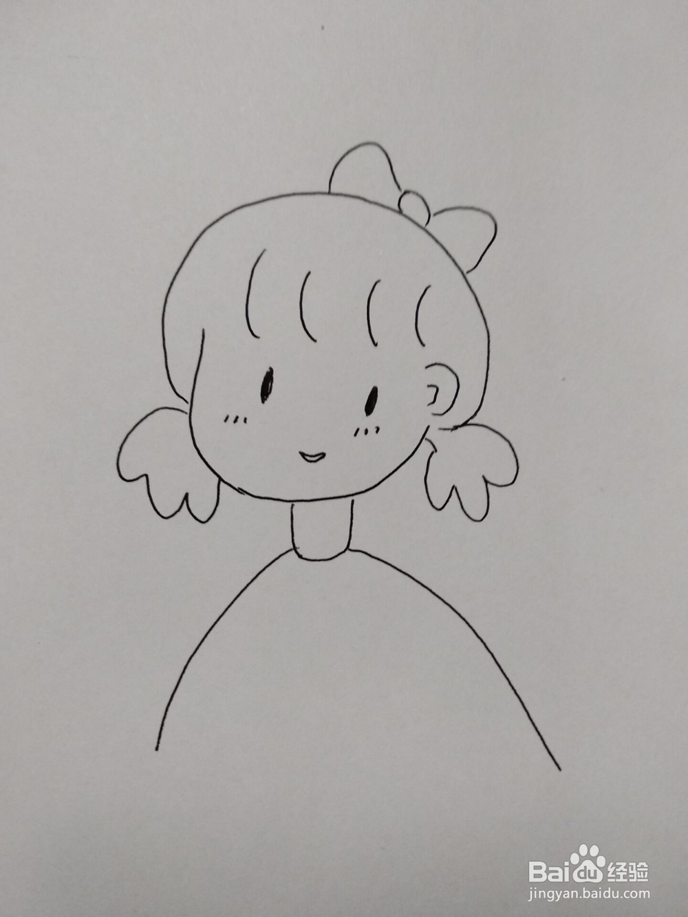 抖音火爆女孩的简笔画方法