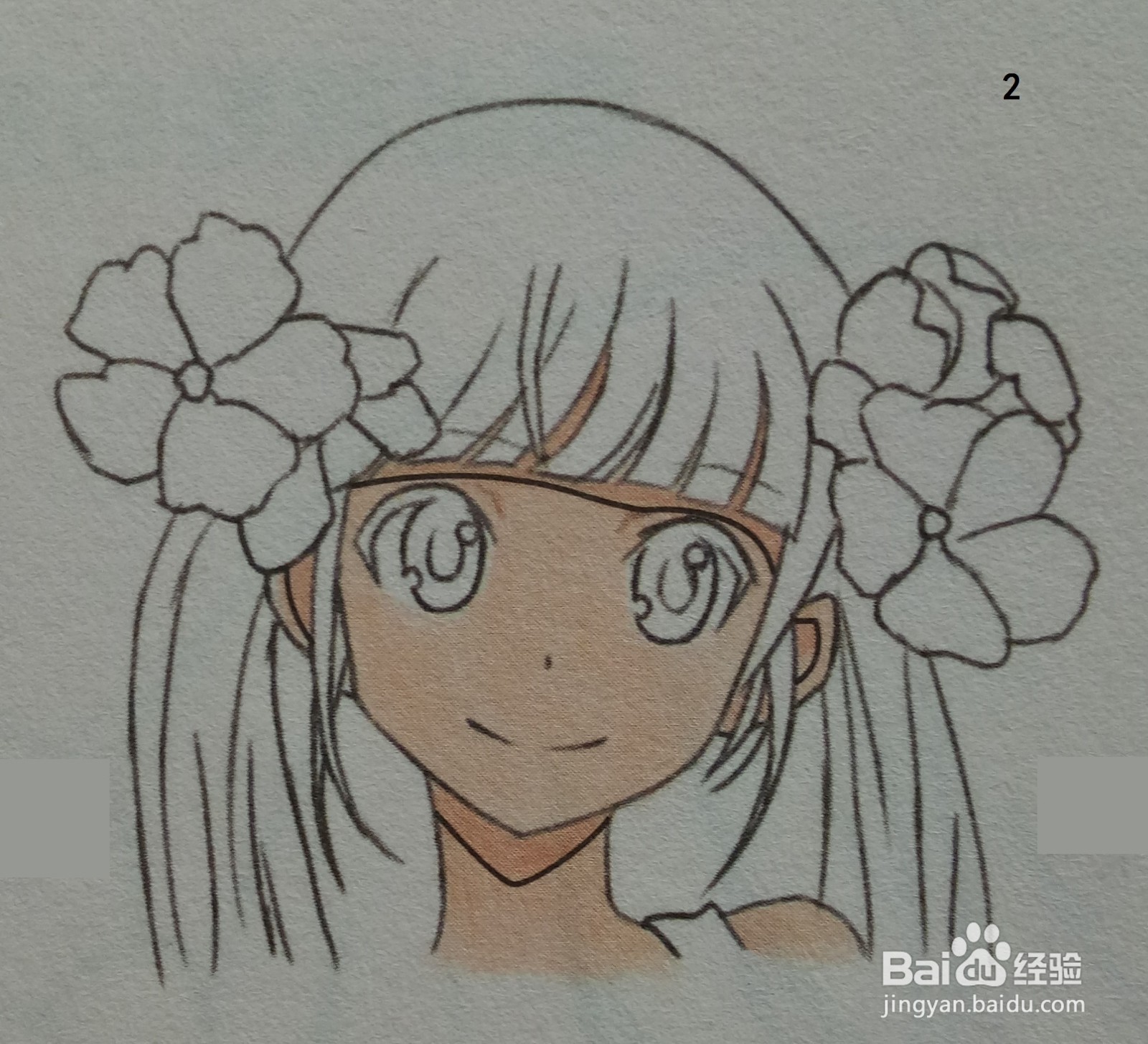 色铅笔绘制动漫人物皮肤