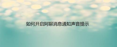 如何开启阿聊消息通知声音提示