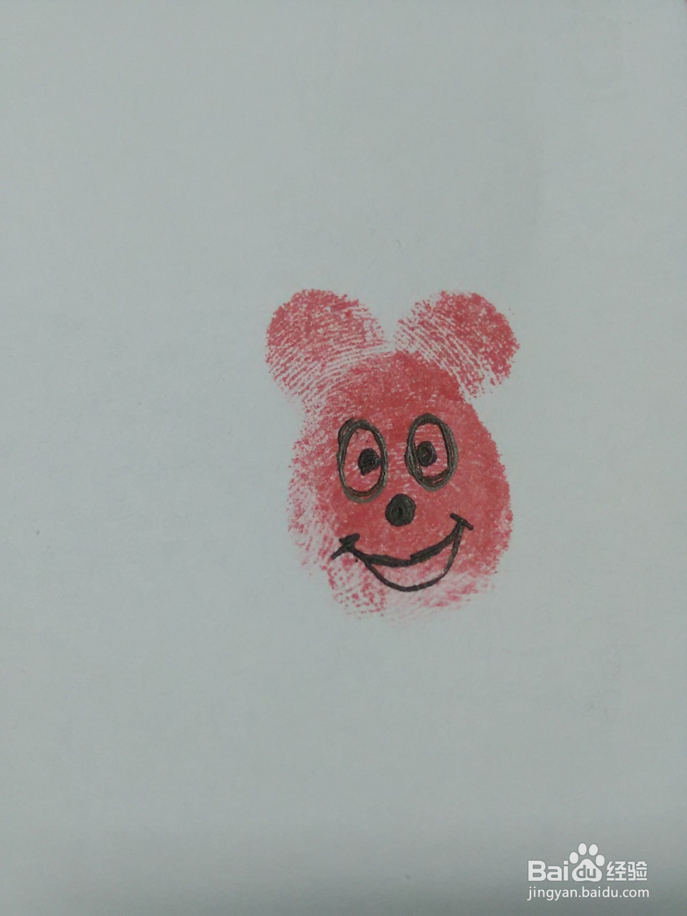胖老鼠手指画怎么做