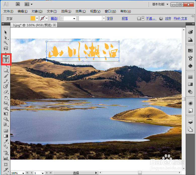 在AI中给文字添加波形和投影效果
