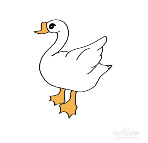 大白鹅的简笔画怎么画