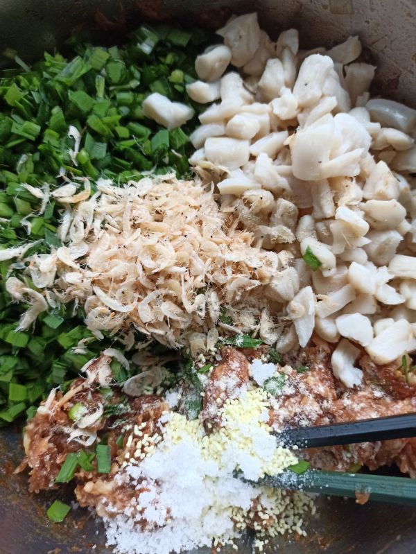 韭菜鲜贝柱肉饺子