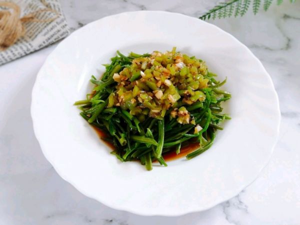 烧椒凉拌空心菜