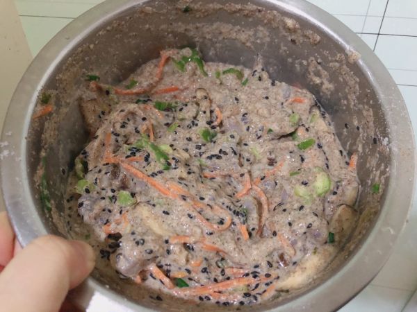 全黑麦虾仁时蔬饼