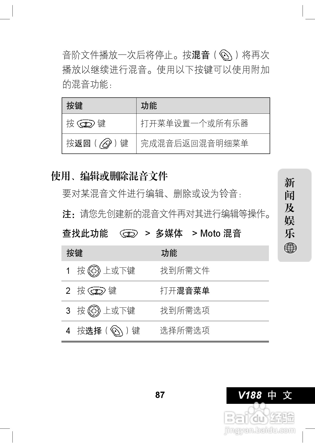 摩托罗拉V188手机使用说明书:[9]