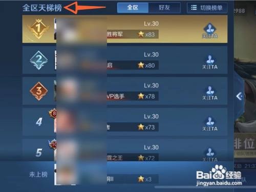 怎样看王者天梯榜