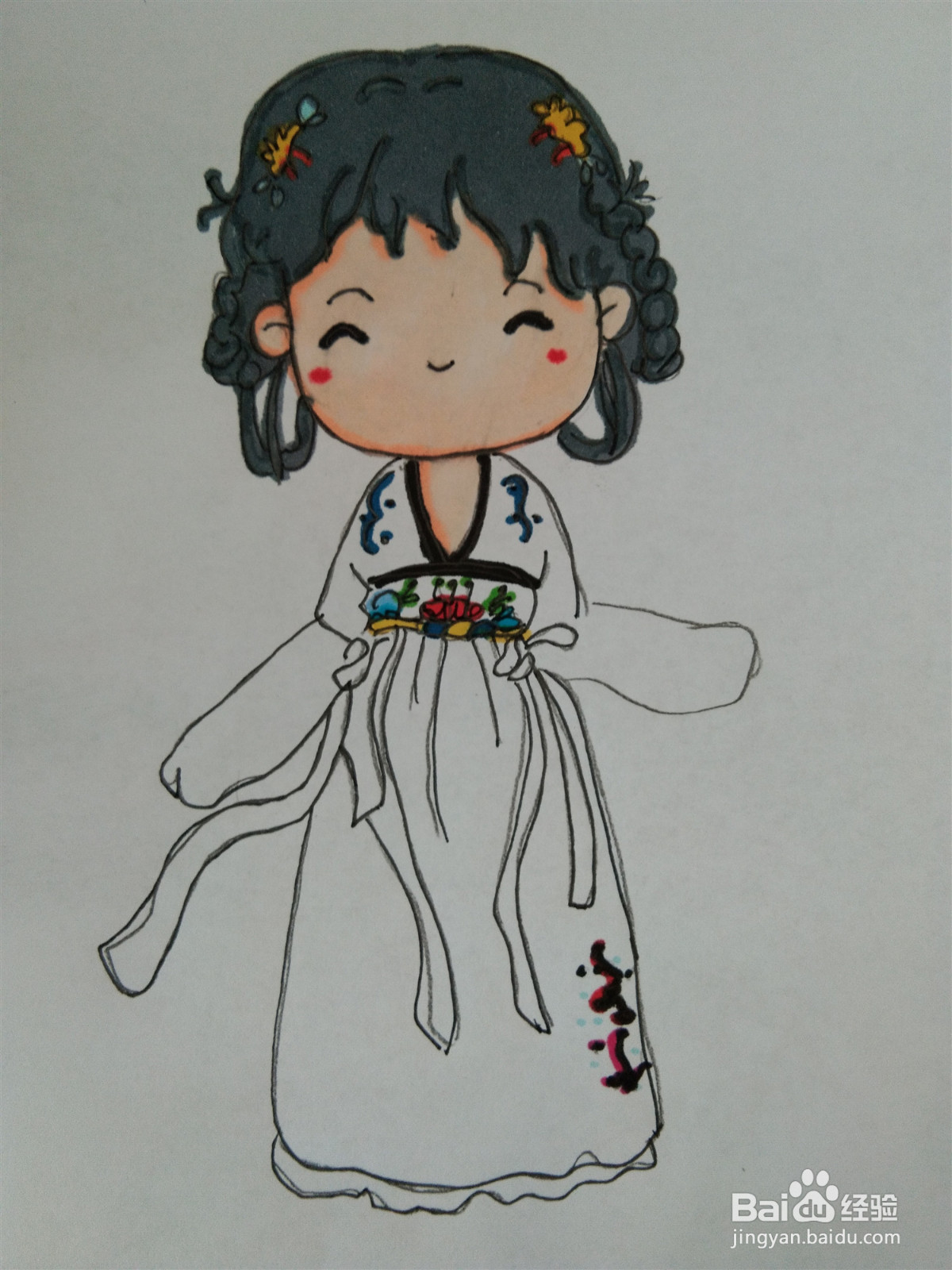 古风少女简笔画怎么画？