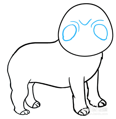 怎么画丑萌的八哥犬