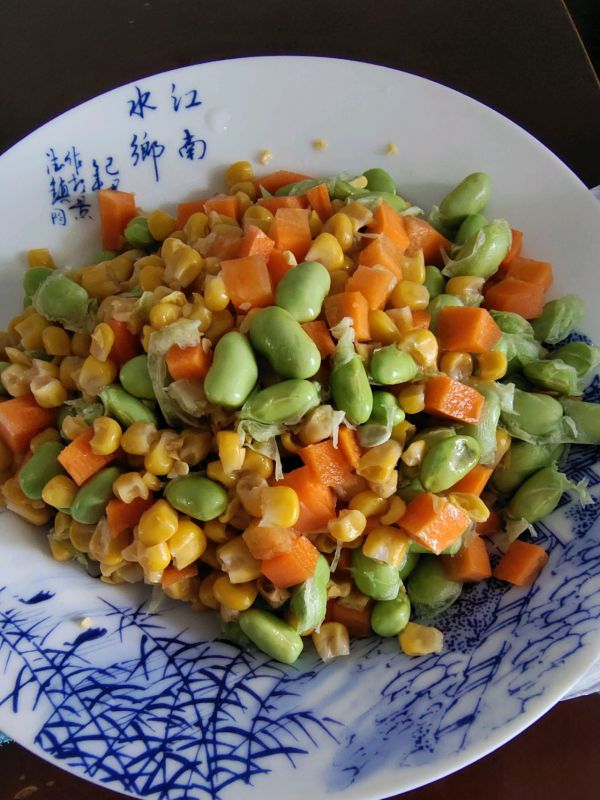 虾仁毛豆炒玉米