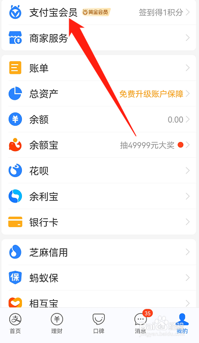 支付宝家庭共享积分怎么查
