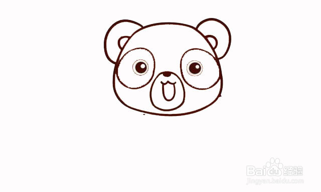 卡通彩色小浣熊的简笔画