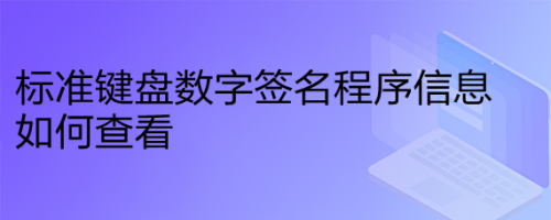 标准键盘数字签名程序信息如何查看