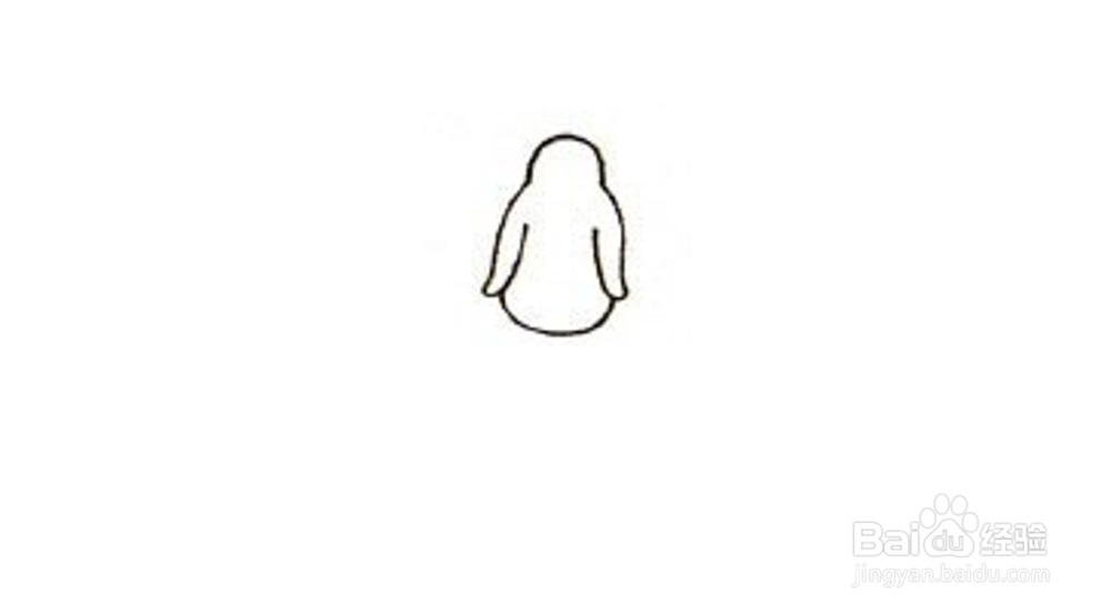 呆萌可爱企鹅简笔画步骤
