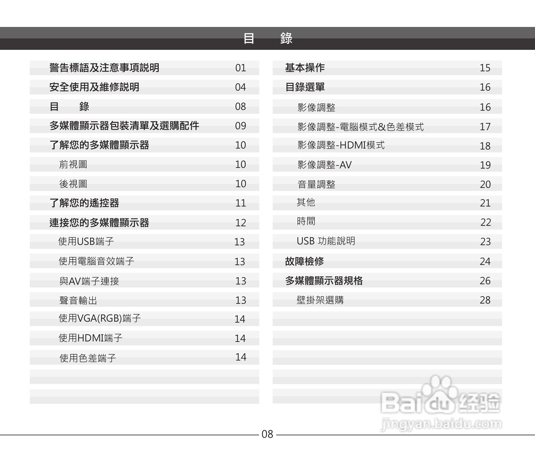 声宝EM-32VC2110D多媒体液晶显示器说明书:[1]