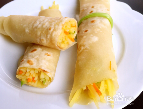 家庭自制土豆丝卷饼