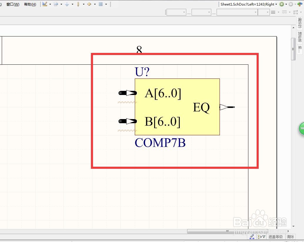 如何在AD中放置7位总线身份比较器？