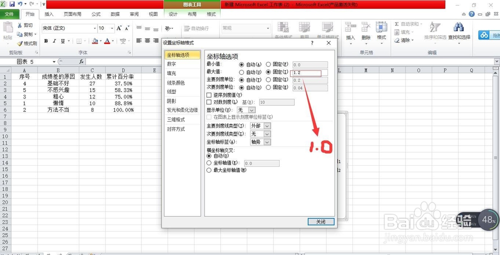 Excel中帕累托制图攻略