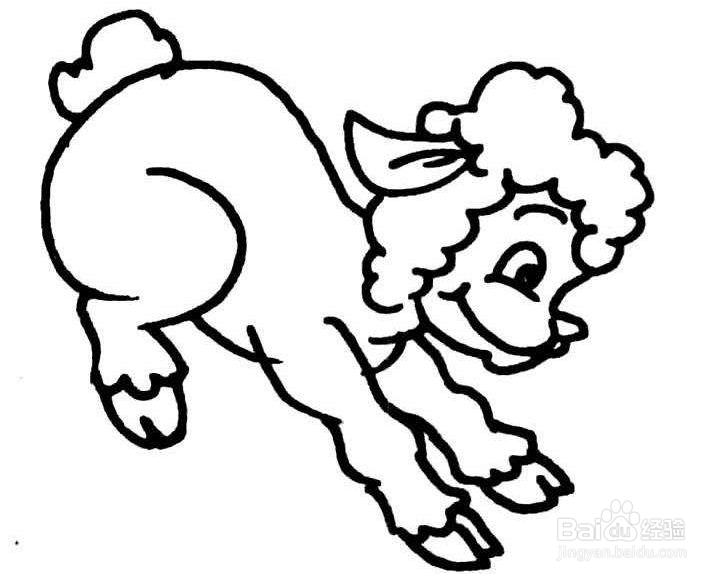 跑跳的小绵羊的画法