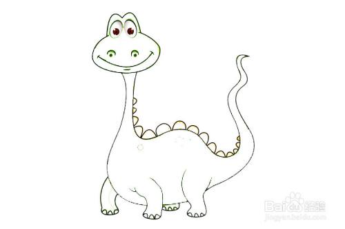 可爱的绿恐龙的画法
