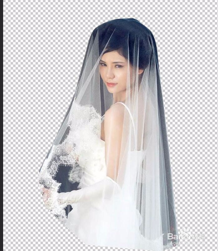 怎么用PS抠出透明的婚纱效果