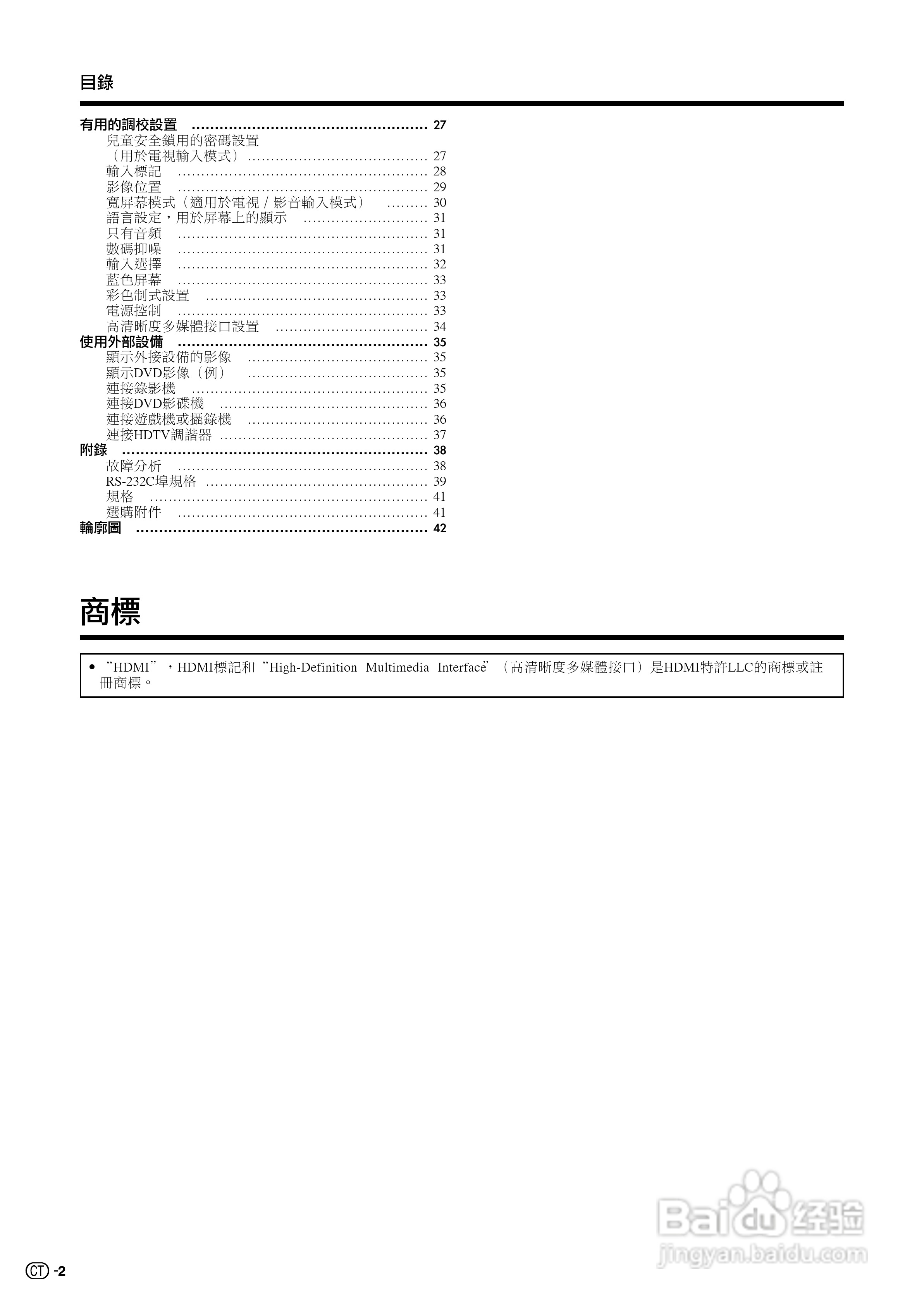 声宝LC-32AX5H型液晶电视机说明书:[1]