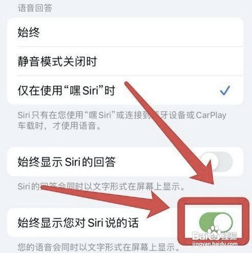 iPhone手机怎么文字显示与Siri的对话