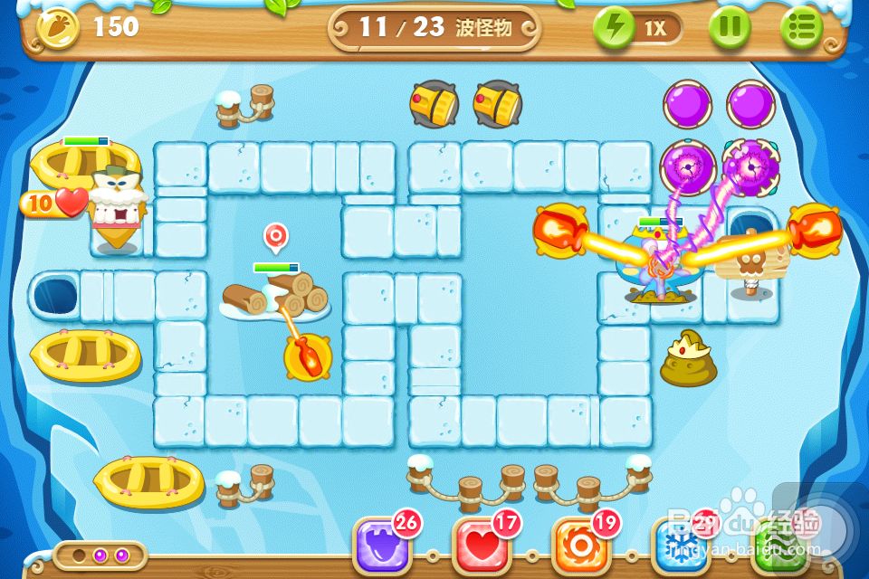 保卫萝卜2 极地 第102关 金水晶萝卜攻略