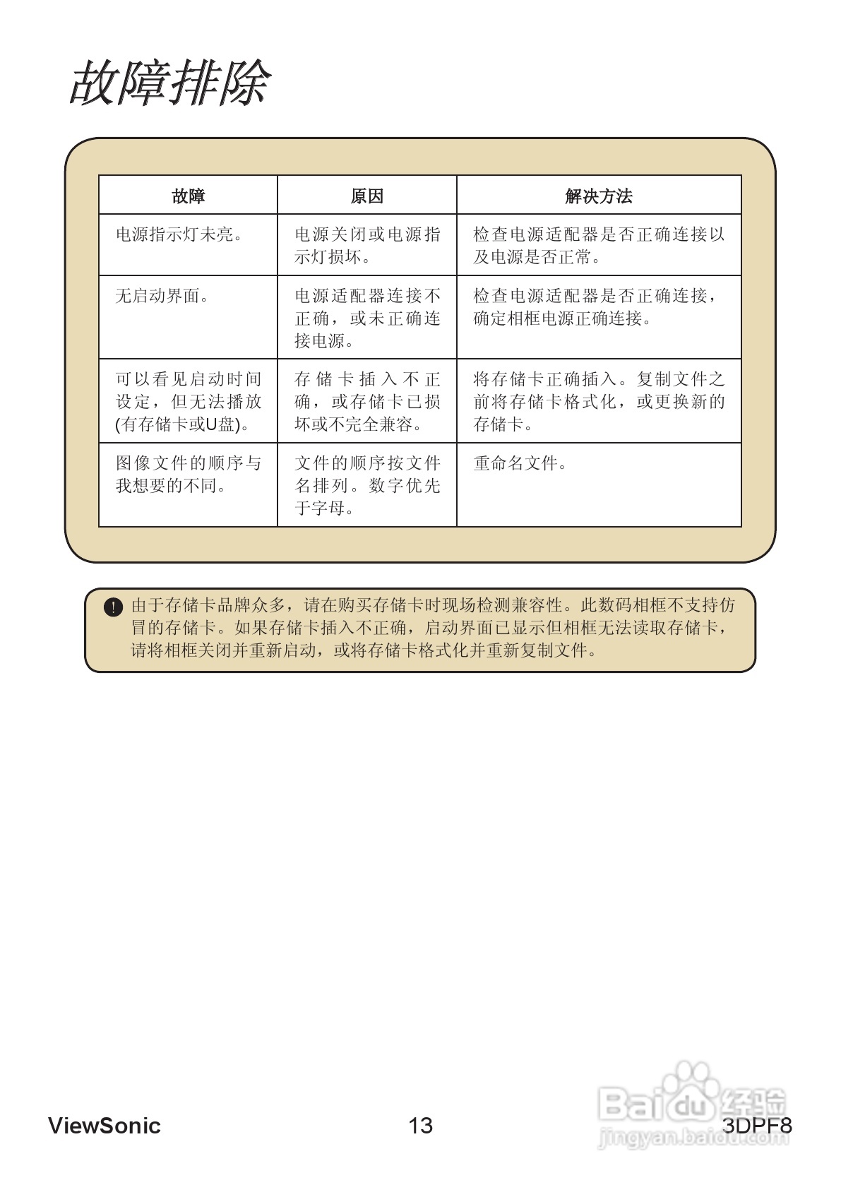 ViewSonic优派3DPF8照相机说明书:[2]