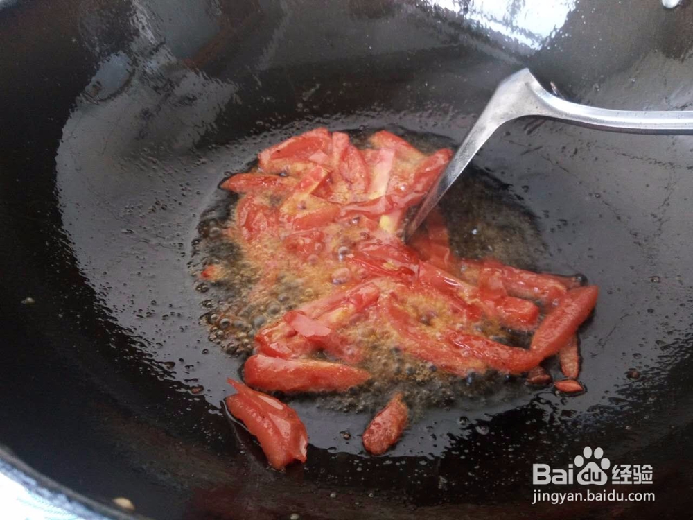 家常菜红西柿炒甘蓝