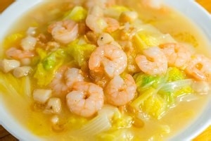 营养丰富的海鲜娃娃菜