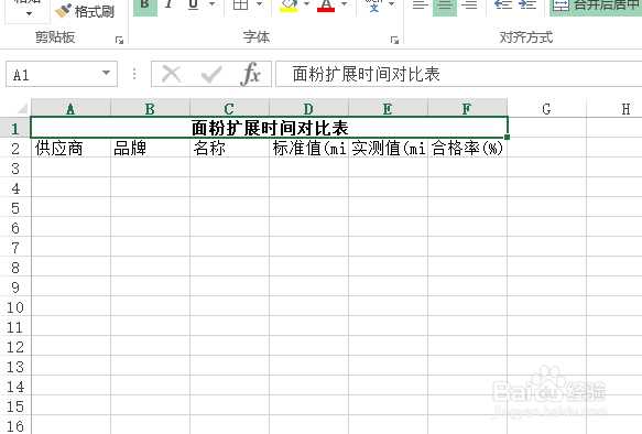 使用Excel怎样创建面粉扩展时间对比表