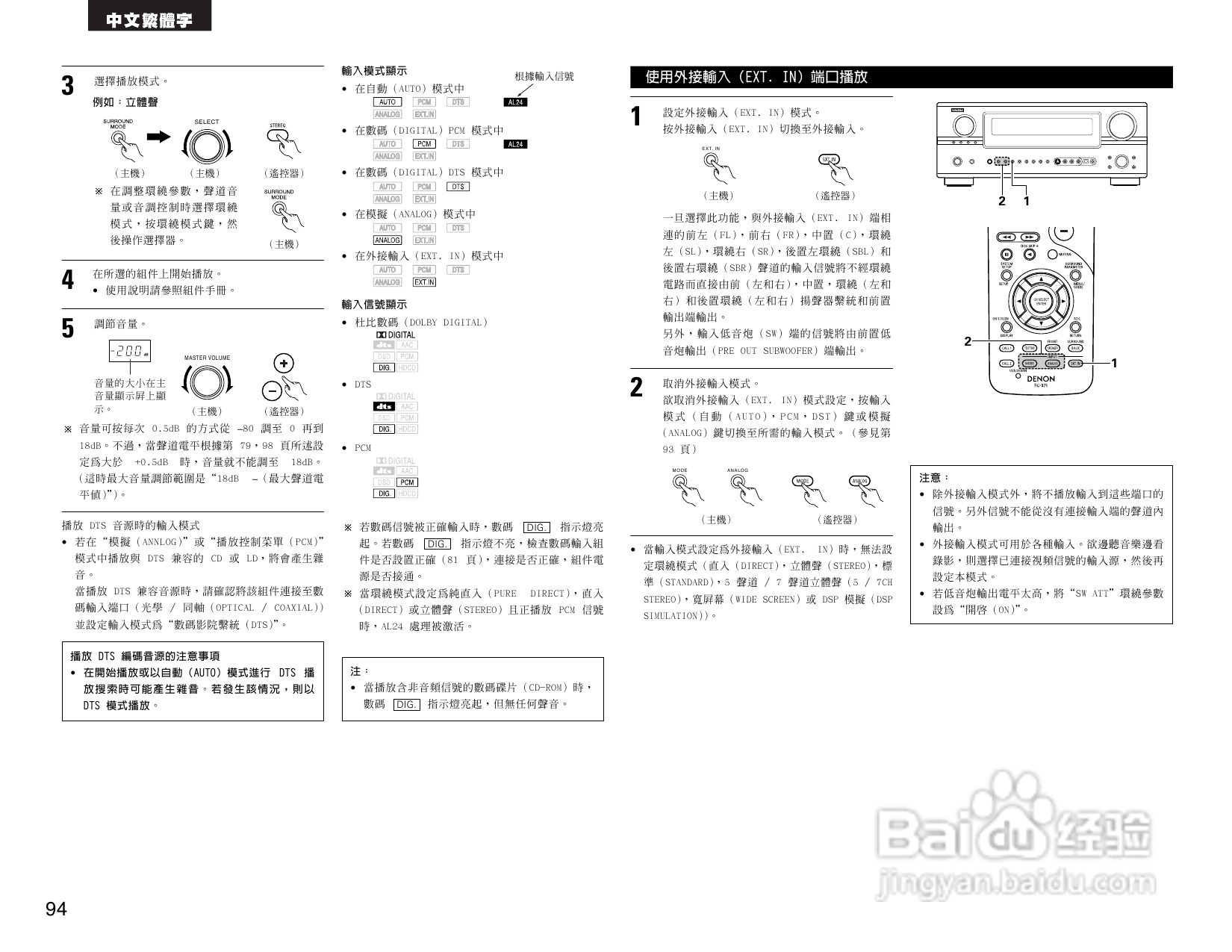 DENON AVR-2805收音环绕扩音机操作说明书:[5]