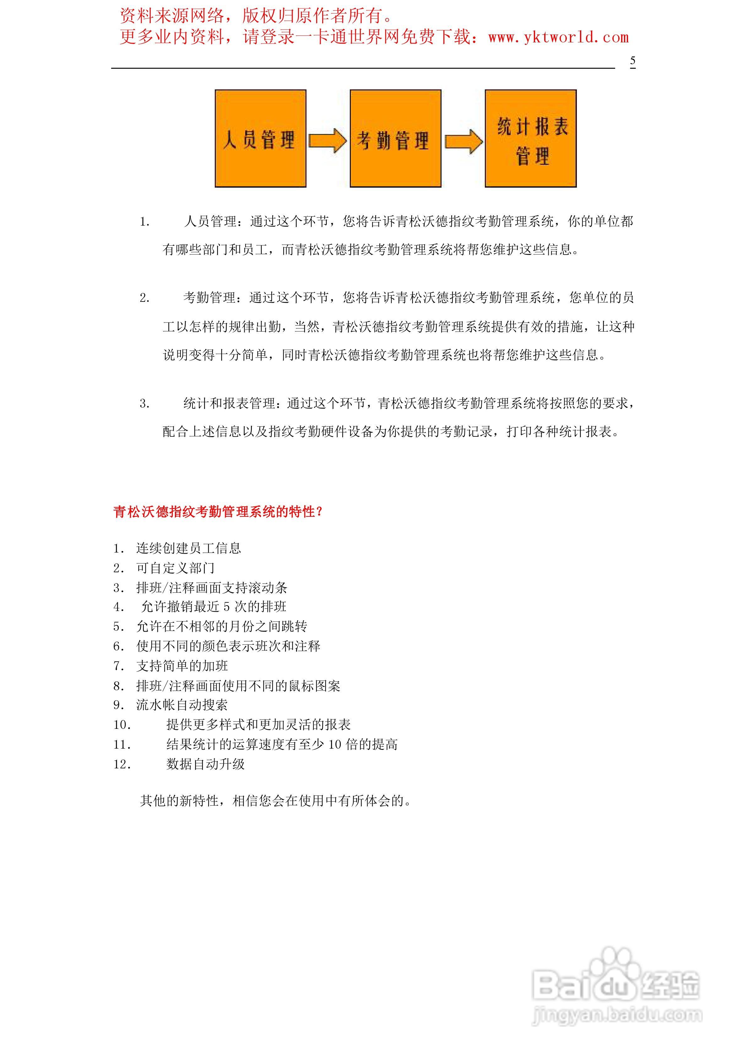 青松沃德指纹考勤管理系统说明书:[1]