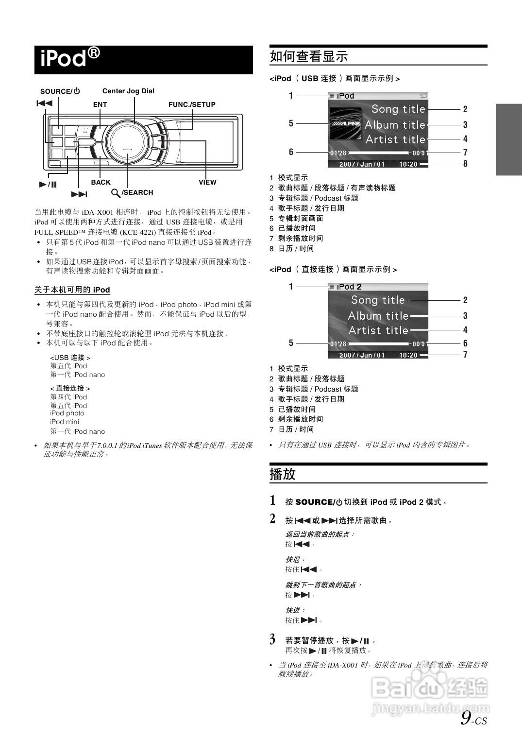 阿尔派iDA-X001型接收机说明书:[1]