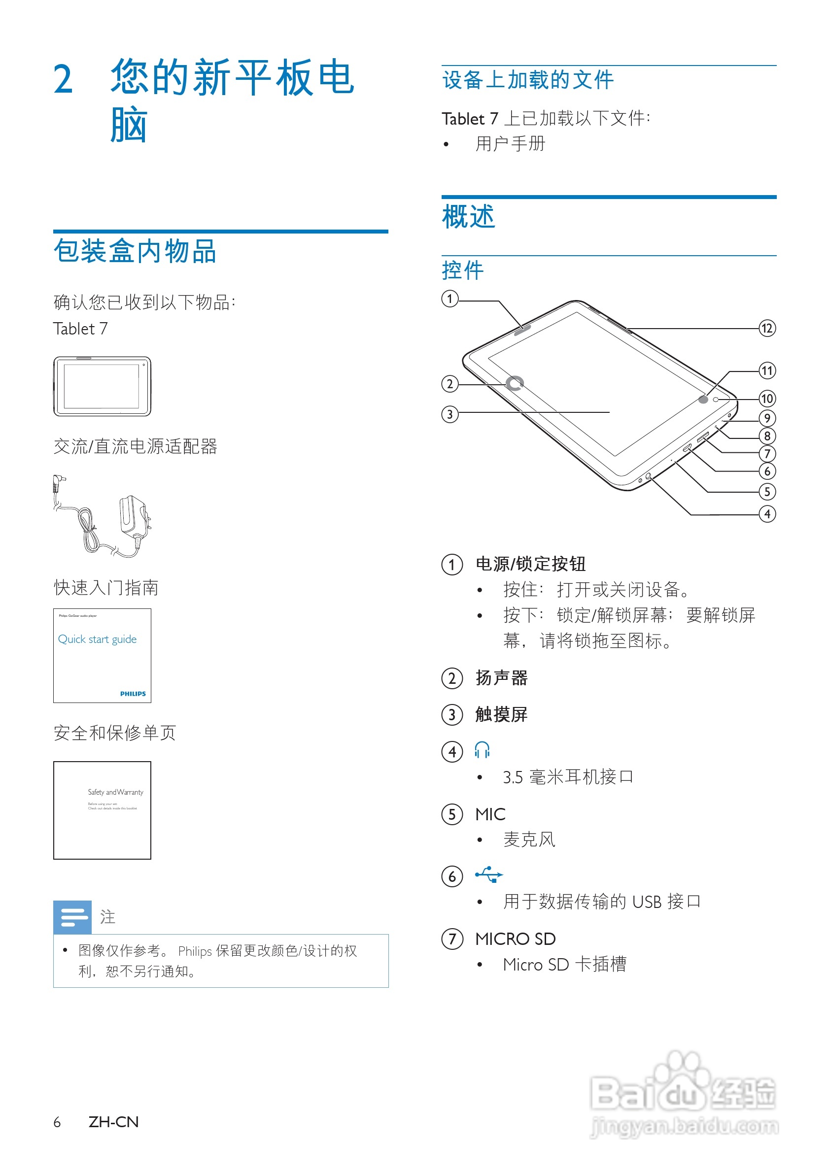 飞利浦PI3000W2/93平板电脑使用说明书:[1]