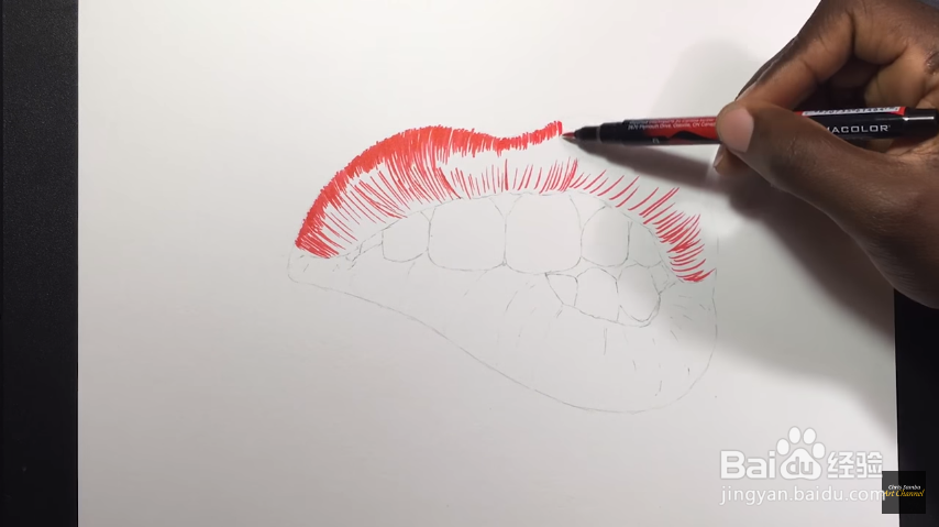 来画极具艺术气息的性感咬唇手绘教程