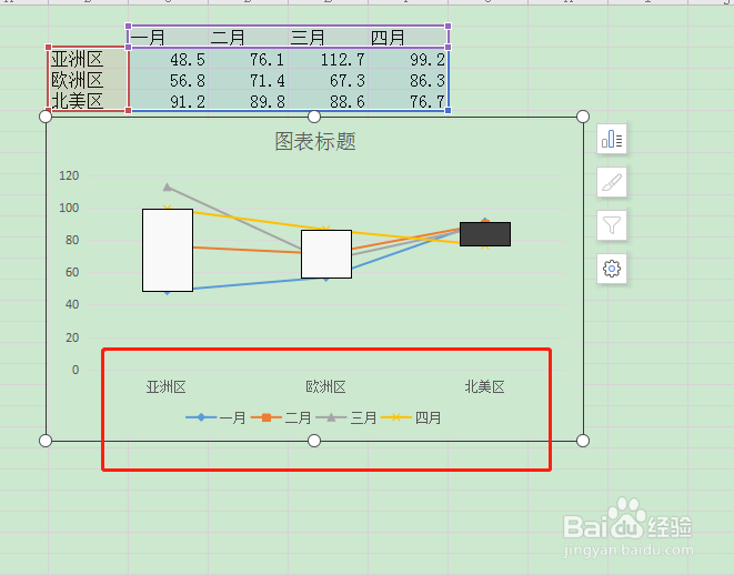 如何一键切换word中折线图的行和列