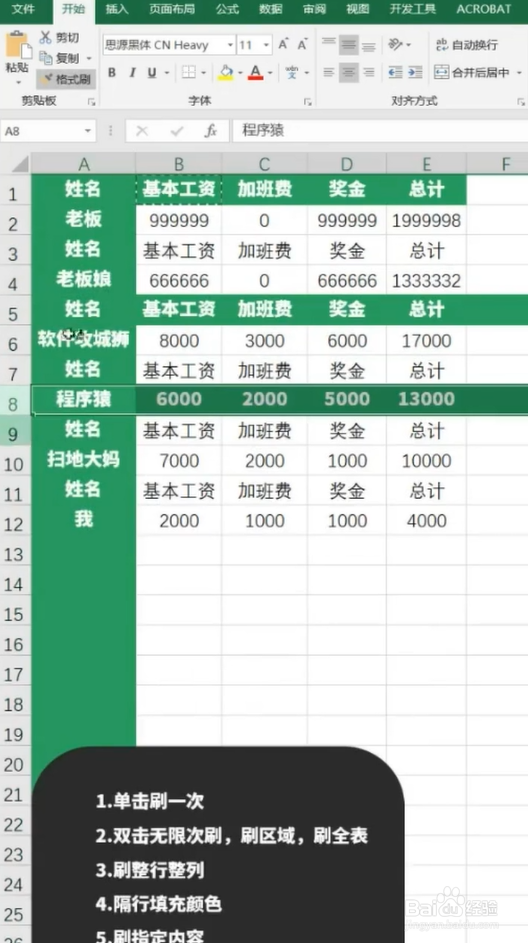 Excel格式刷妙用小技巧
