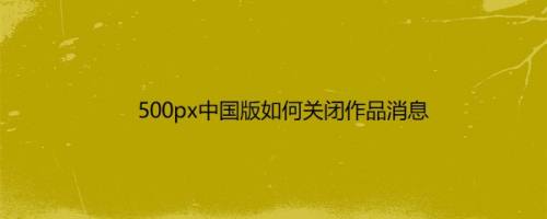 500px中国版如何关闭作品消息