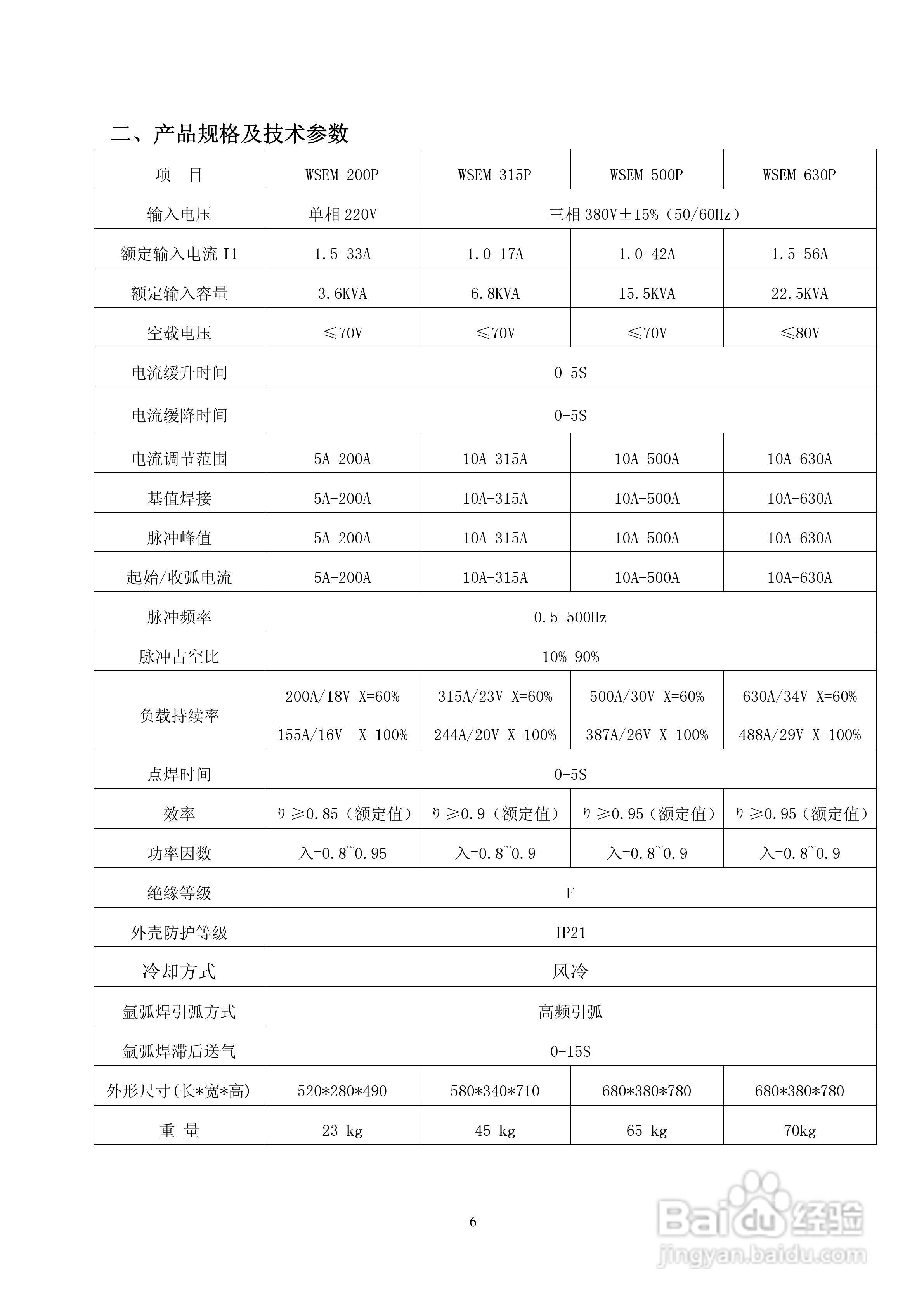 WSEM-630P逆变直流脉冲氩弧焊机使用说明书:[1]