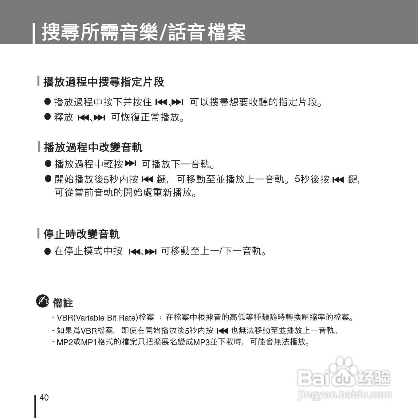 三星YP-U1ZW音频播放器使用说明书:[4]