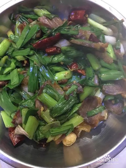 大蒜苗炒咸肉