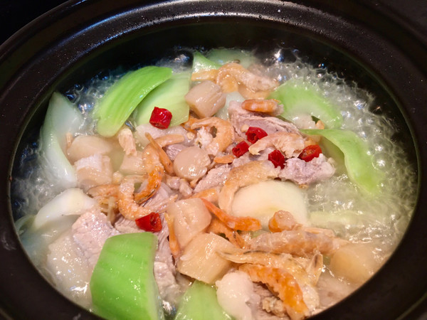 干贝虾米芥菜煲