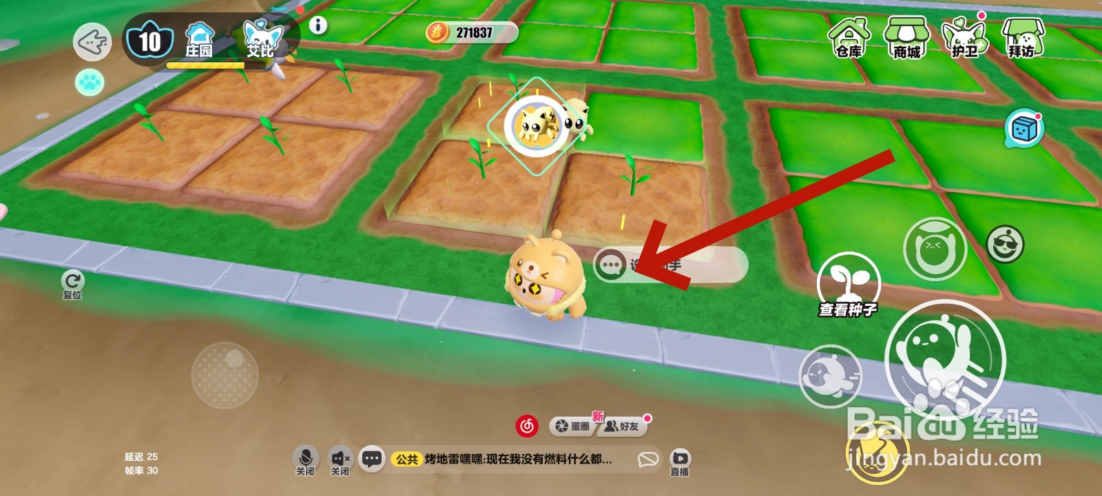 蛋仔派对游戏中给芒果浇水的教程