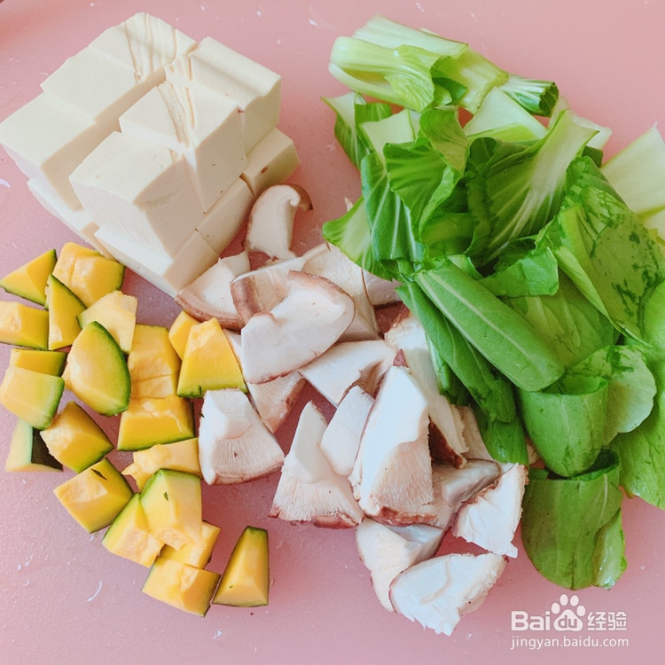 妈妈教你做香菇油菜炖豆腐